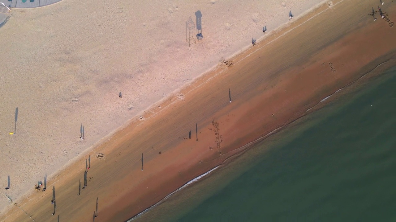 航空摄影海岸线海滩海洋海景背景视频素材