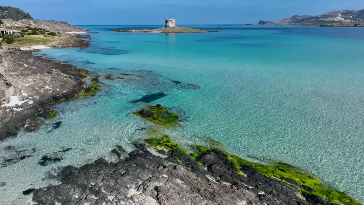 撒丁岛Stintino的La Pelosa海滩视频素材