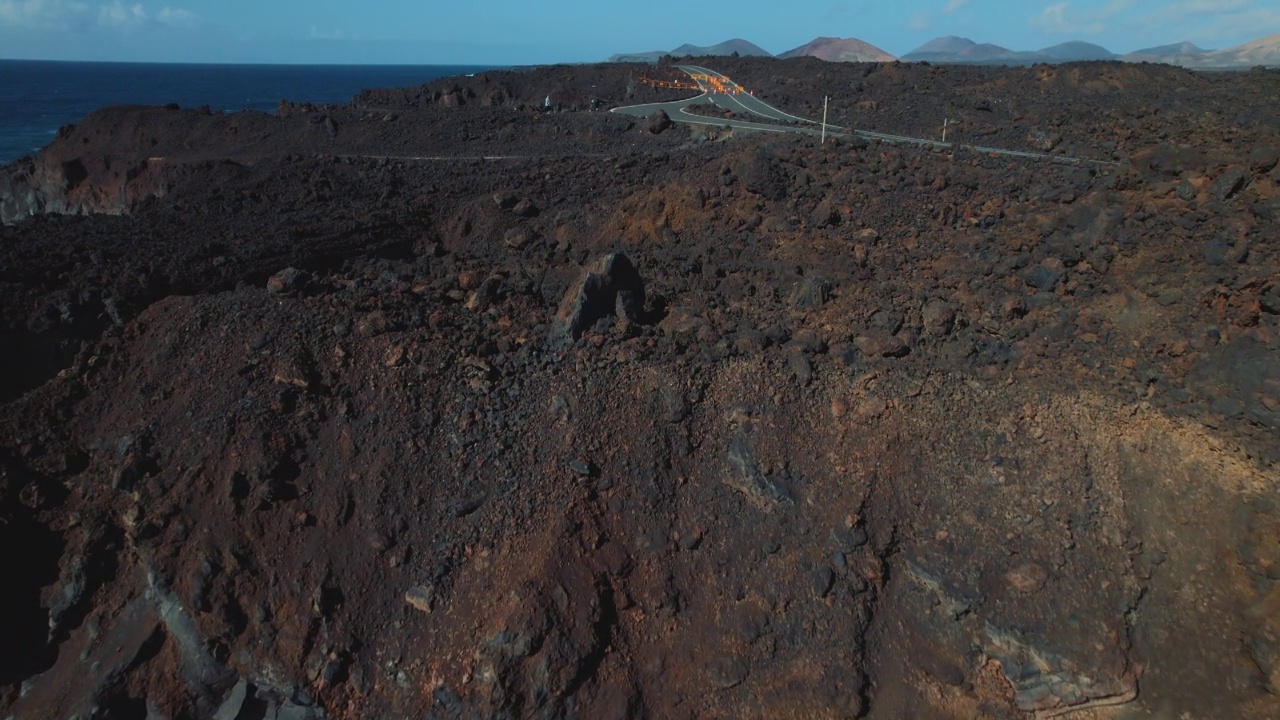 兰萨罗特岛的火山景观。西班牙视频素材