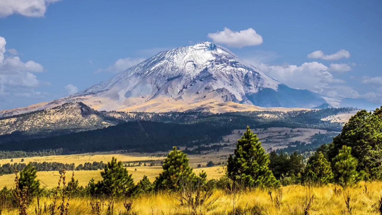 墨西哥波波卡特佩特火山全景视频素材