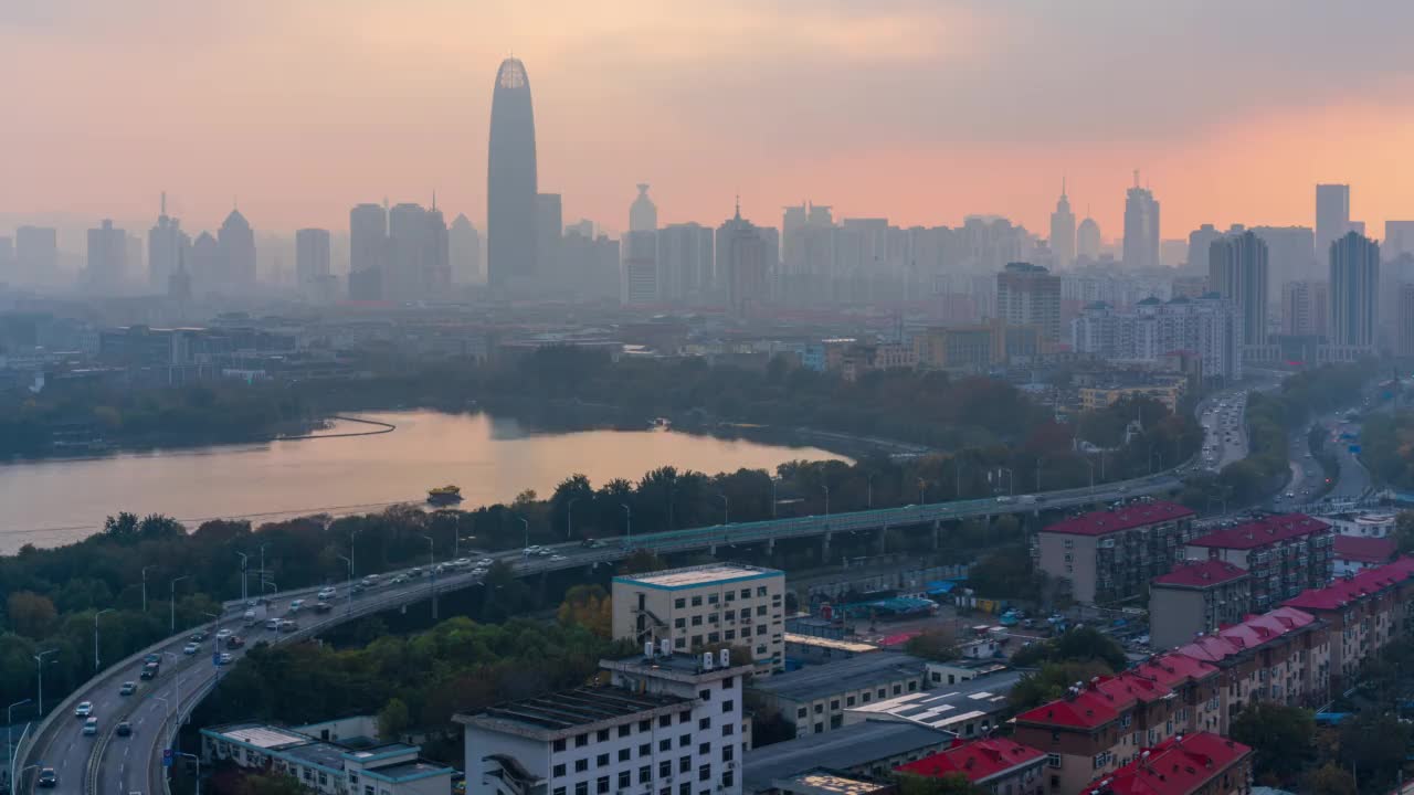 济南夜以继日摄影中国山东省济南市视频素材