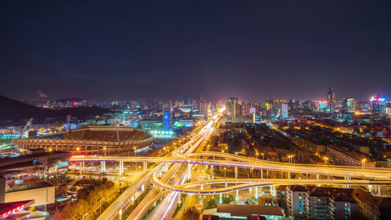 济南夜以继日摄影中国山东省济南市视频素材