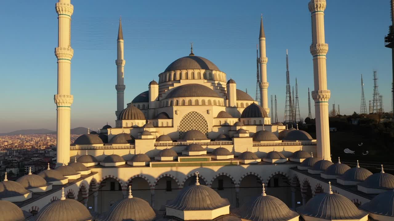 Camlica Camii，伊斯坦布尔无人机录像视频素材