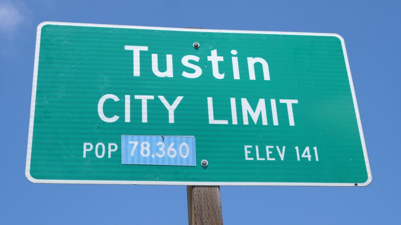 Tustin California公众欢迎标志视频素材