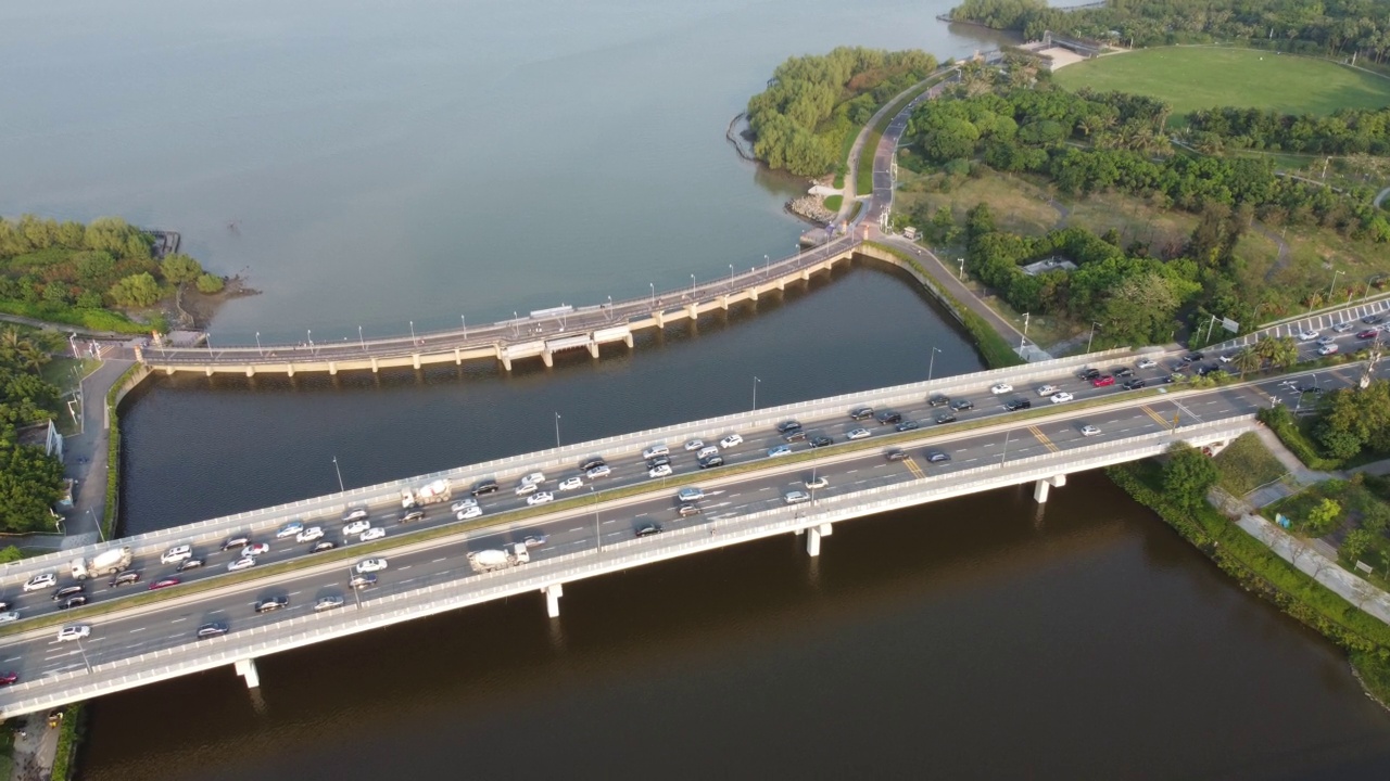 公路跨海大桥视频素材