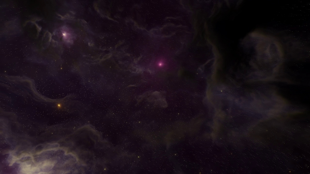 外太空的恒星和星云发出紫色的光视频素材画面2