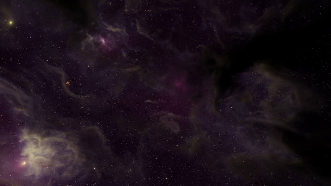 外太空的恒星和星云发出紫色的光视频素材画面3