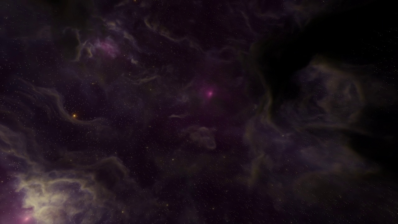 外太空的恒星和星云发出紫色的光视频素材画面4