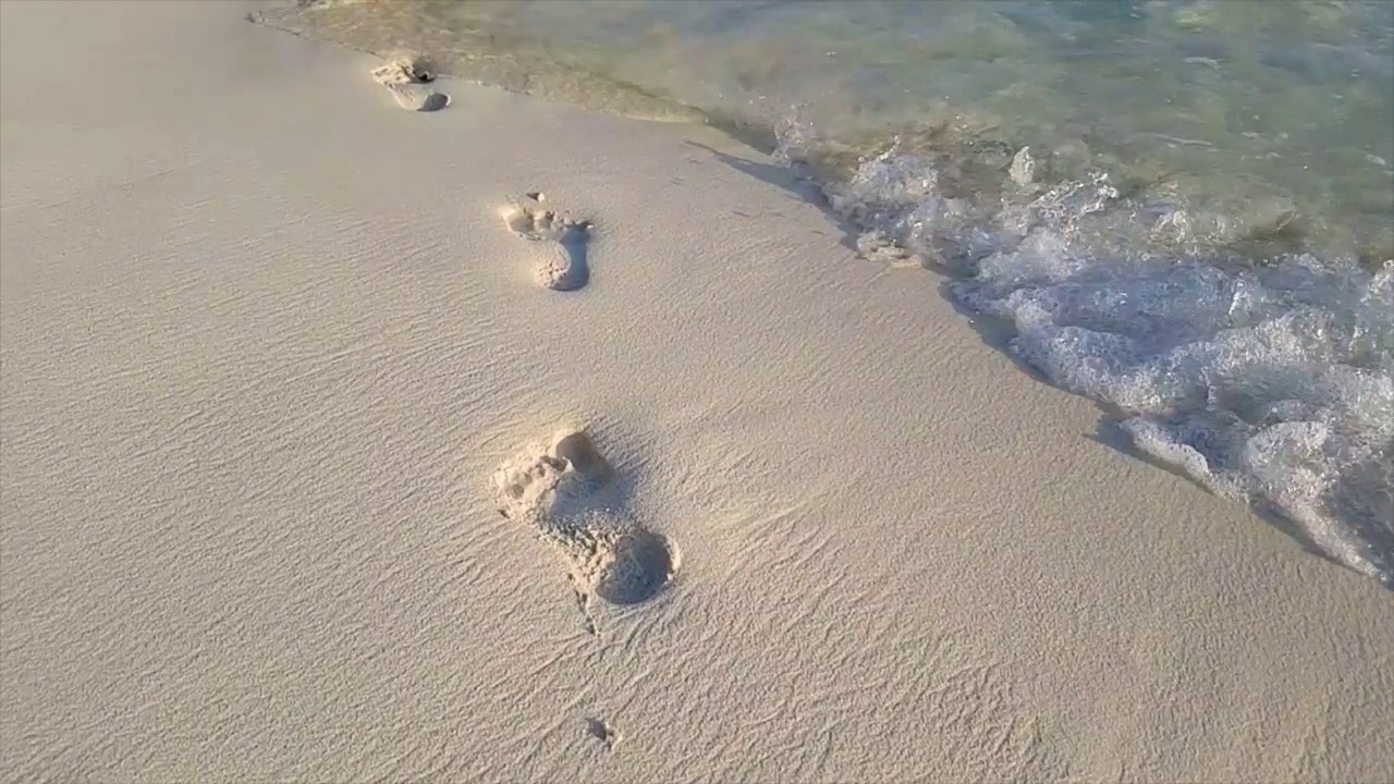 海水溅起沙滩视频素材