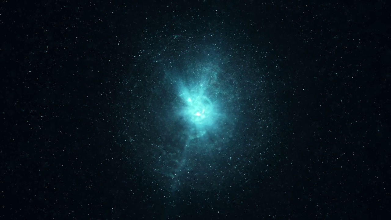 能量或等离子球数字分子核空间蓝色水背景视频素材画面2