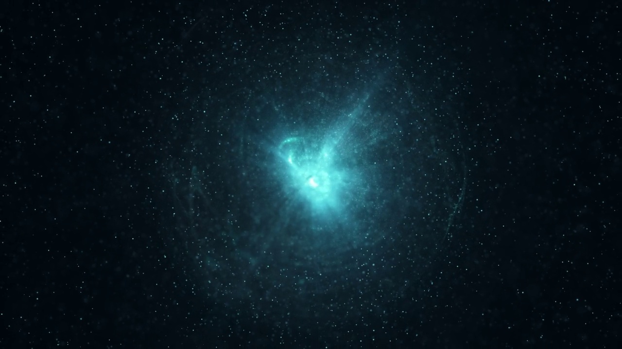 能量或等离子球数字分子核空间蓝色水背景视频素材画面3