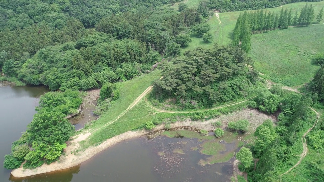 韩国忠南瑞山市云山郡永必池水库(永必池湖)视频素材