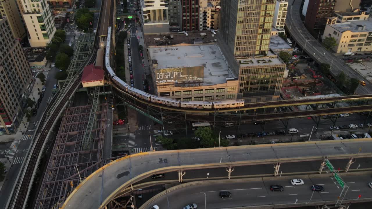 皇后区长岛市地铁的鸟瞰图视频素材