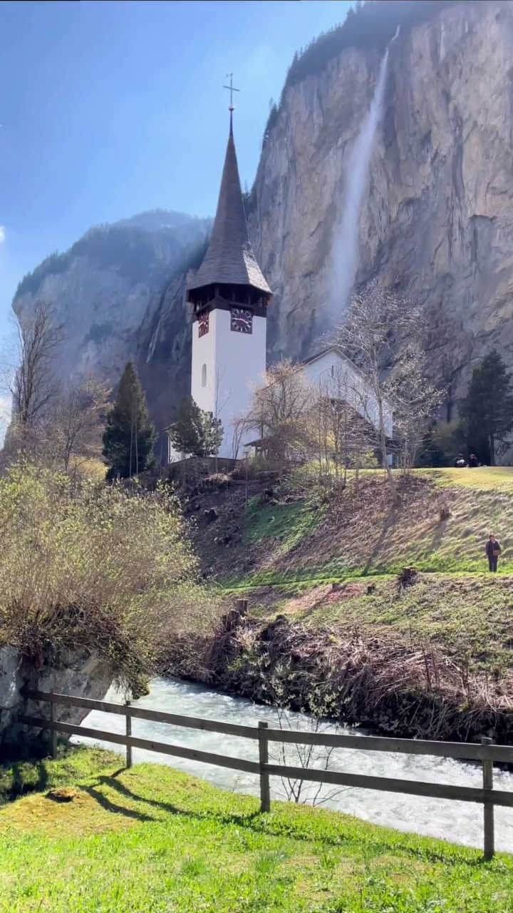 Lauterbrunnen,瑞士。视频素材