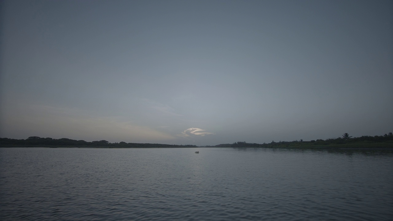 夕阳下的河流视频素材