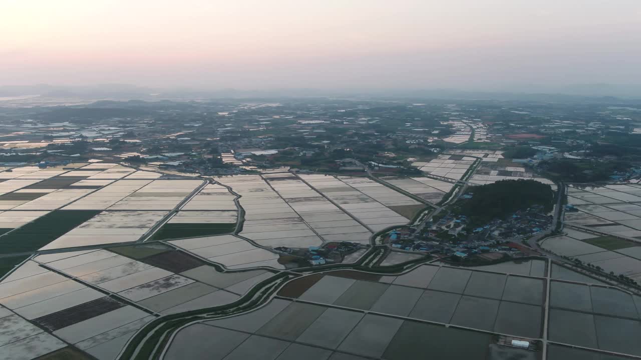 农田和平原/全罗南道灵岩郡，韩国视频素材