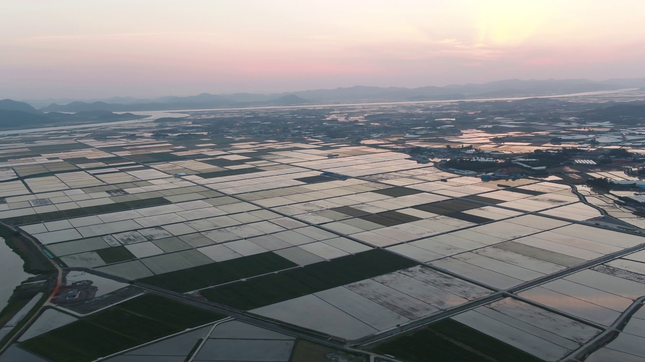 农田和平原/全罗南道灵岩郡，韩国视频素材