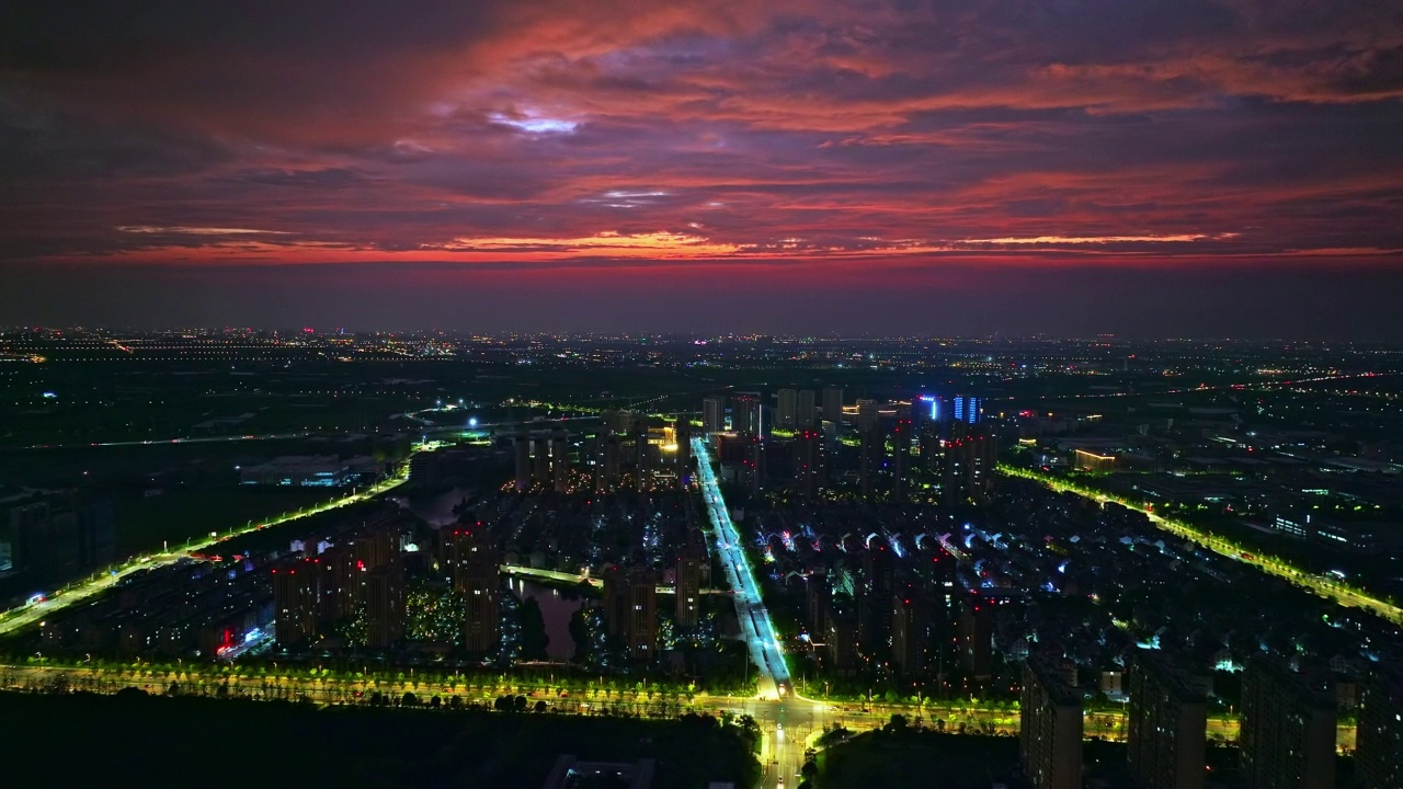 夜景杭州城市天际线视频素材