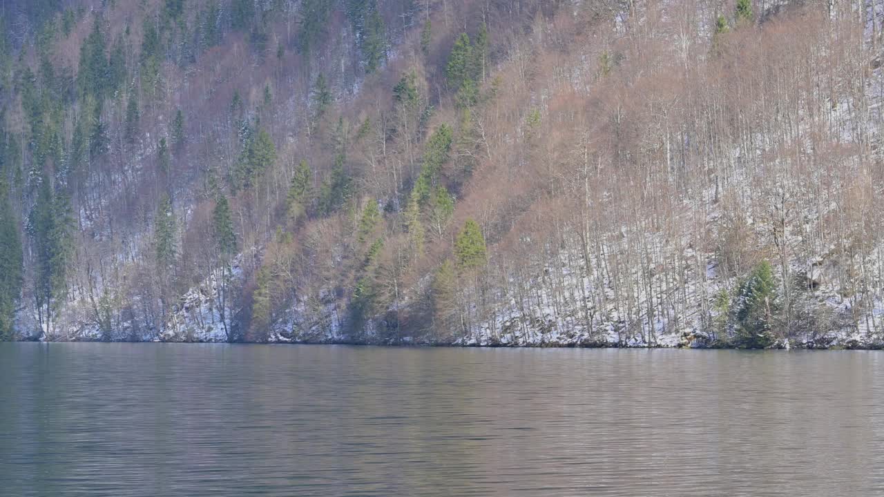 湖上游船Königsee, Schönau am Königsee，贝希特斯加登国家公园，上巴伐利亚，巴伐利亚，德国，欧洲视频素材