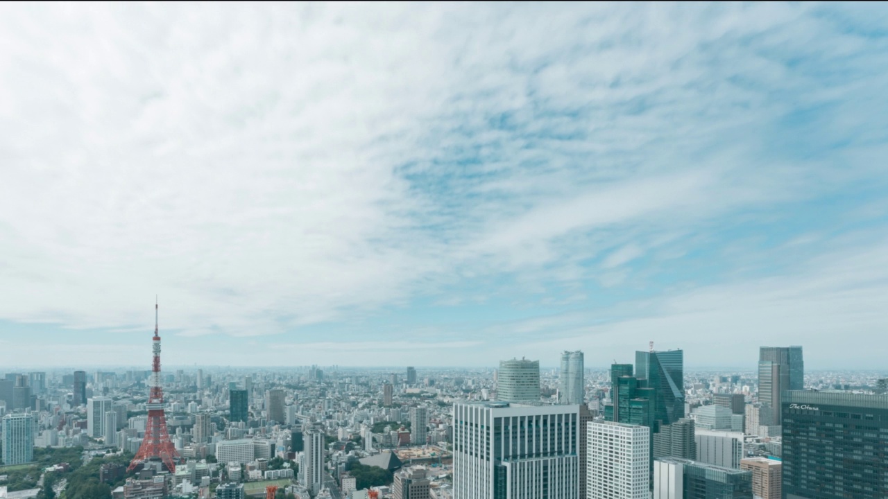 4K T/L WS HI东京鸟瞰图视频素材