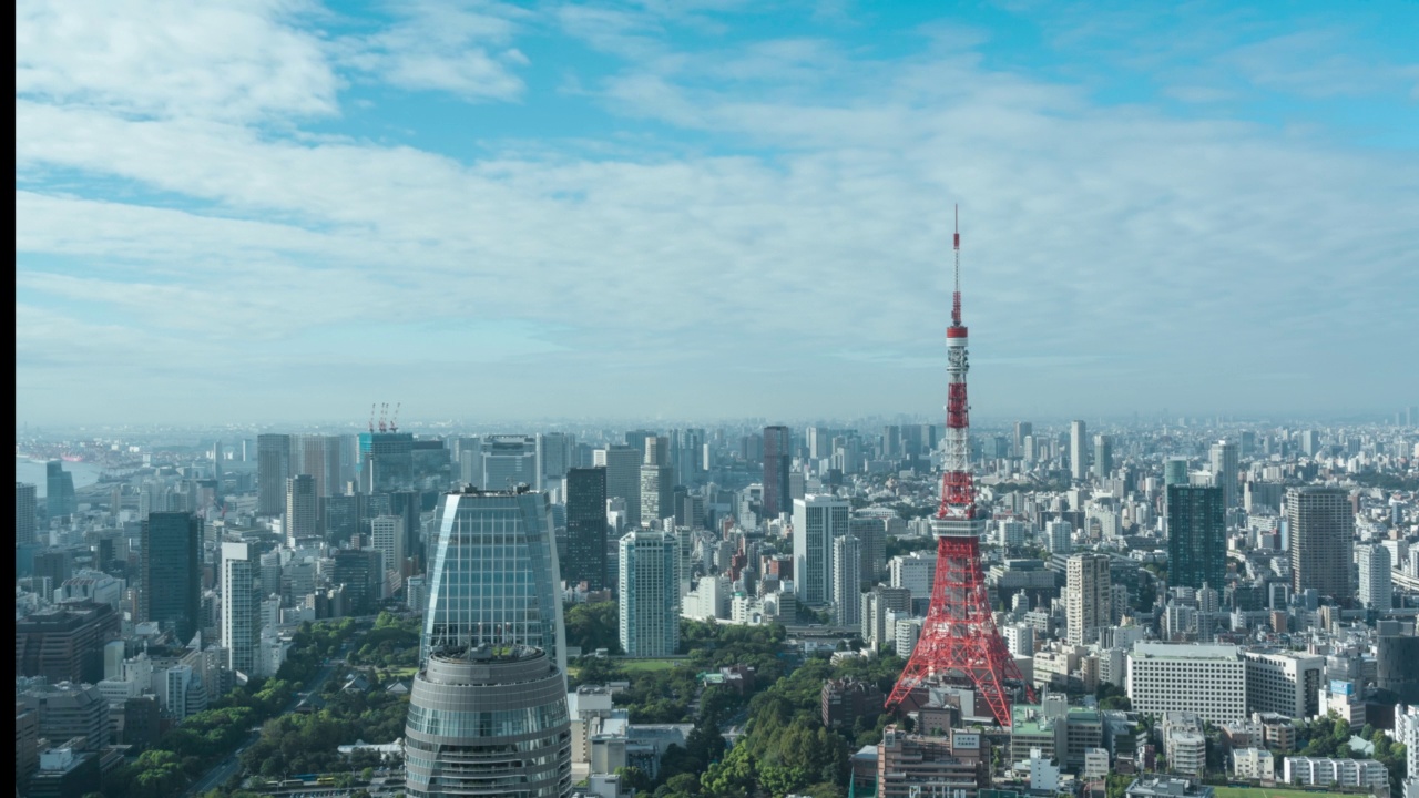 4K T/L WS HI东京鸟瞰图视频素材