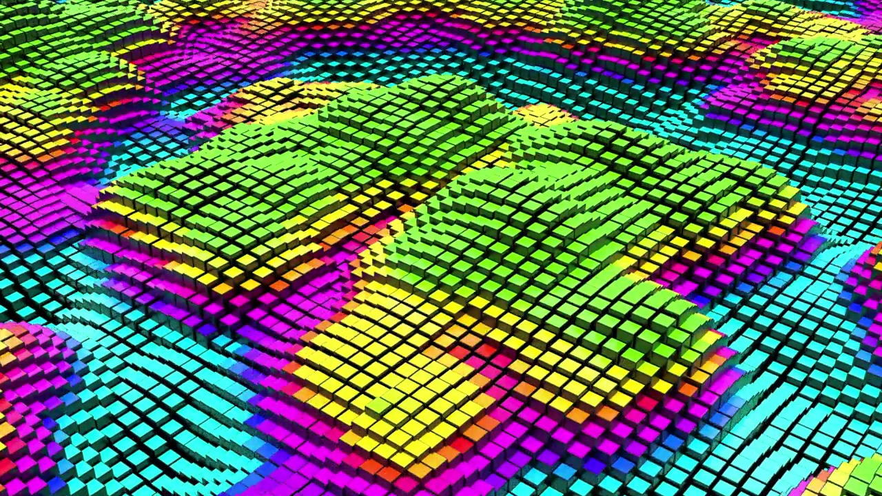 丰富多彩的立方表面。视频下载