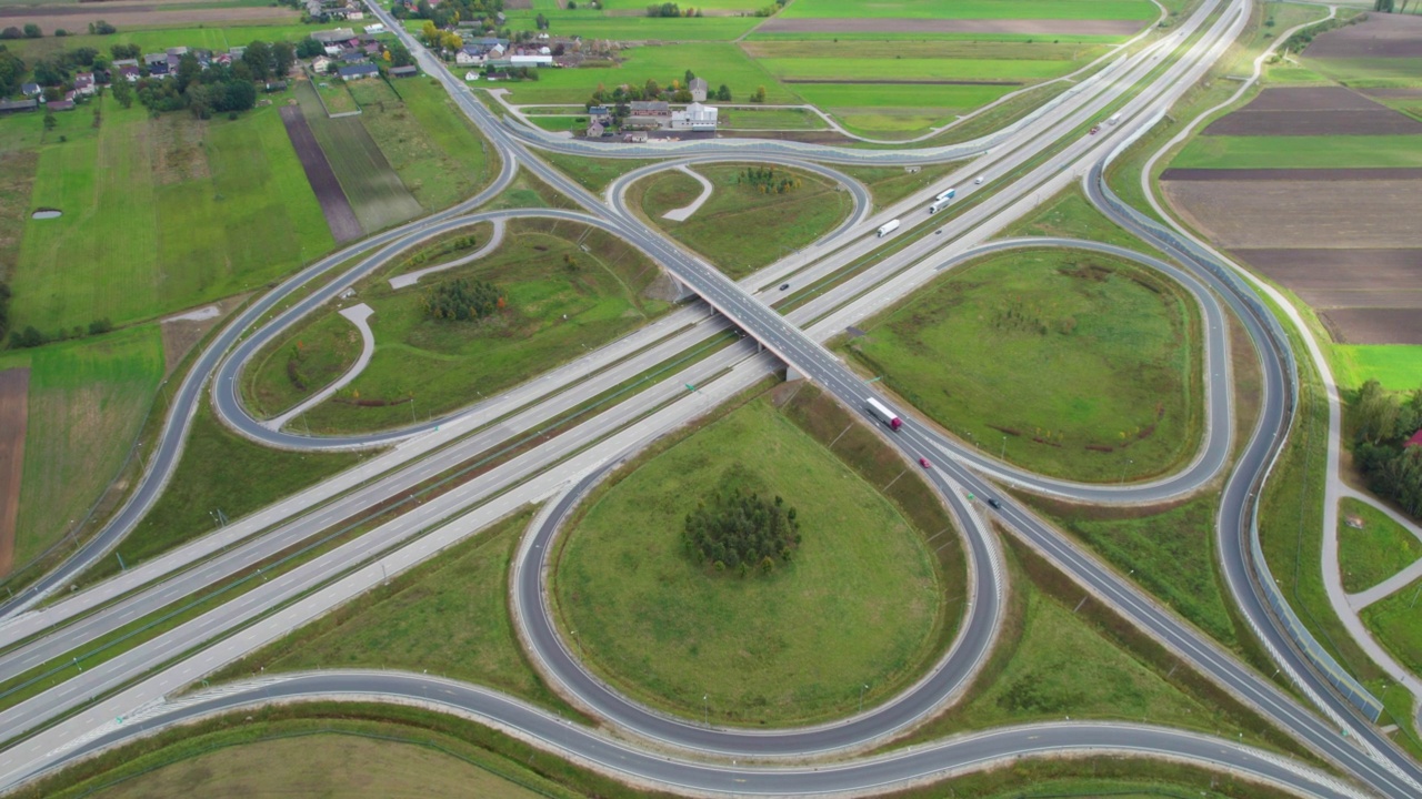 公路及道路交汇处(空中)视频素材