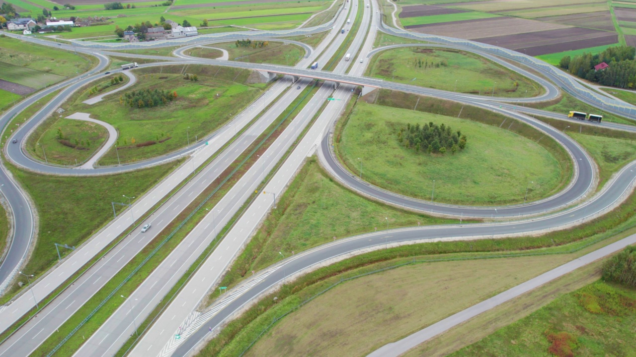 公路及道路交汇处(空中)视频素材