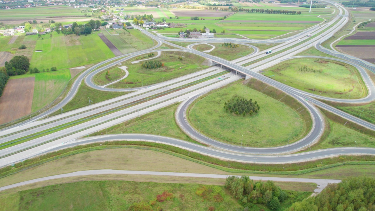 公路及道路交汇处(空中)视频素材