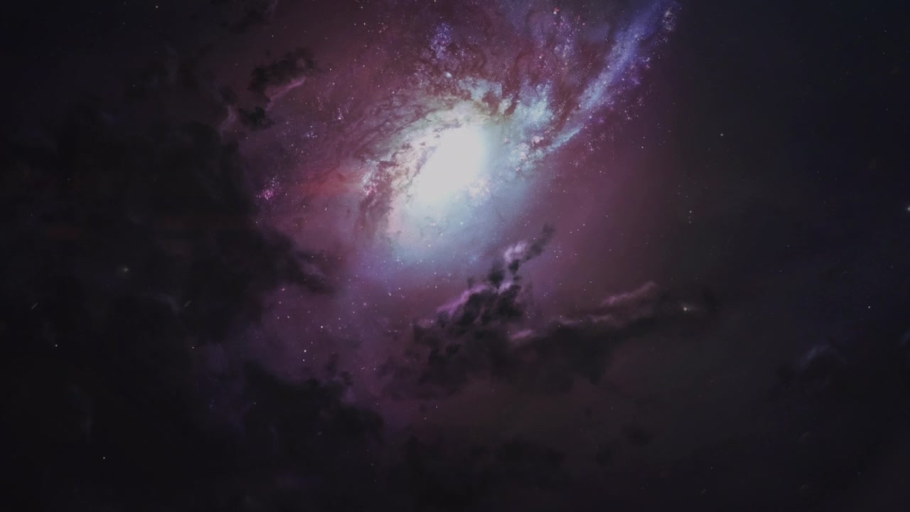 空间背景与仙女座和星星-电影镜头。空间视图。3d动画视频素材画面3
