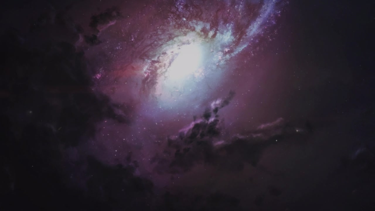 空间背景与仙女座和星星-电影镜头。空间视图。3d动画视频素材画面4
