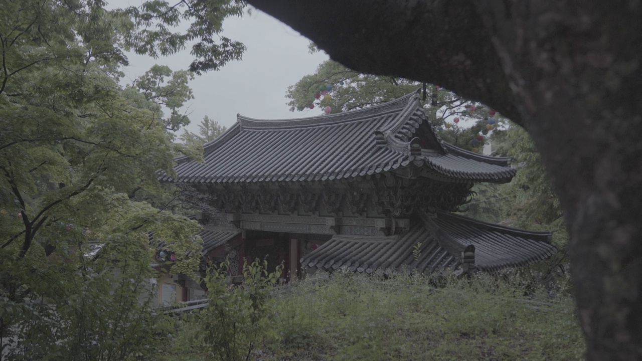 雨天的吉僧寺/韩国首尔城北区视频素材