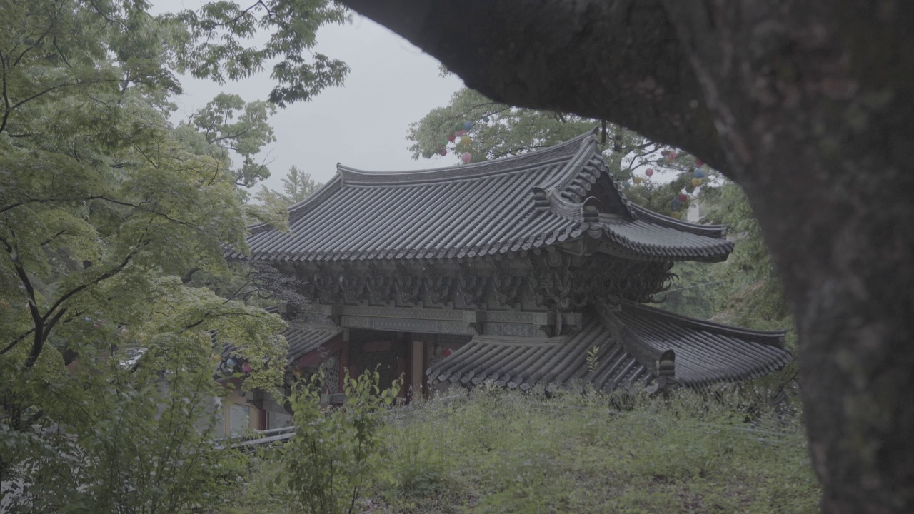 雨天的吉僧寺/韩国首尔城北区视频素材