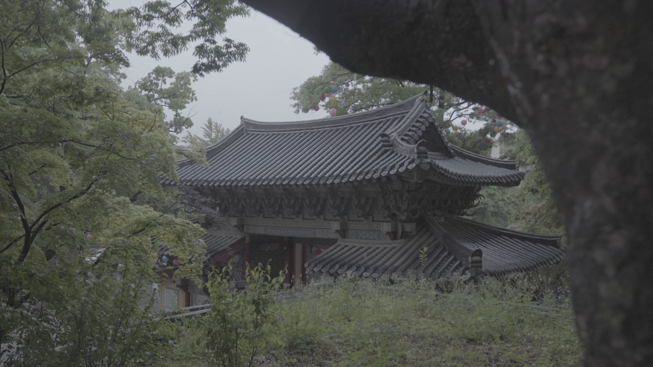 雨天的吉僧寺/韩国首尔城北区视频素材