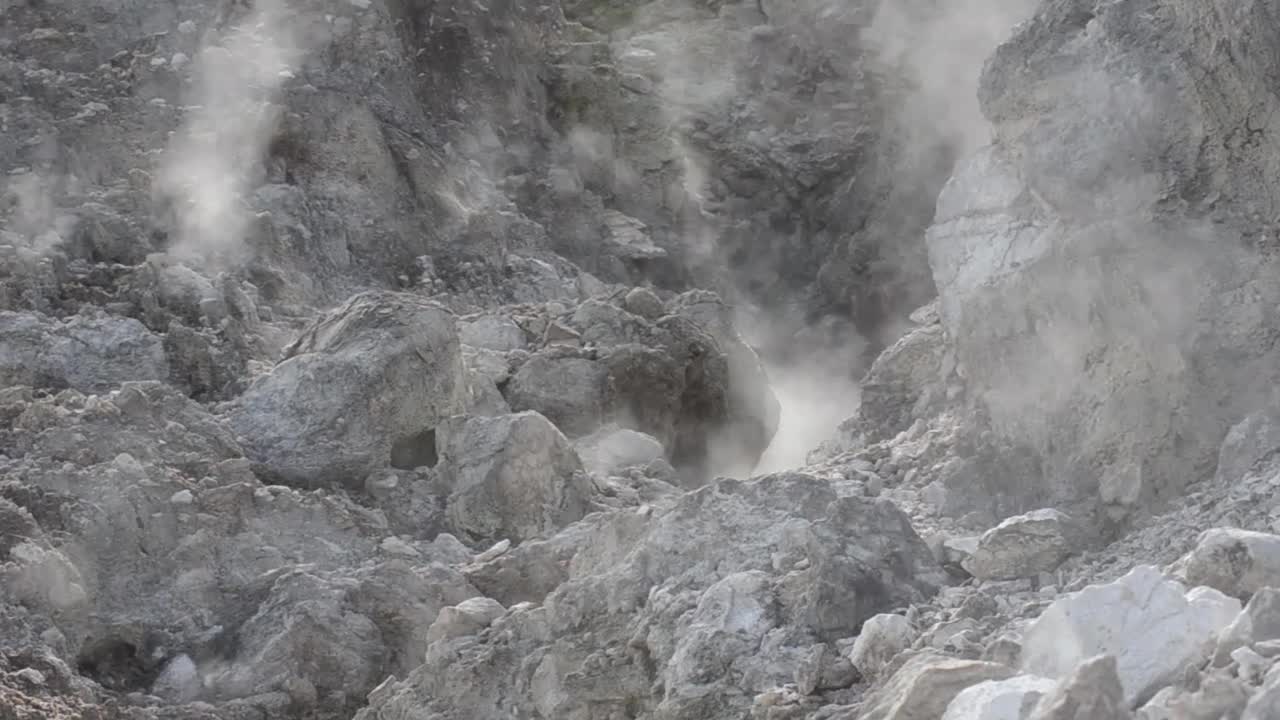 意大利火山地区Phlegraean Fields的火山孔视频素材