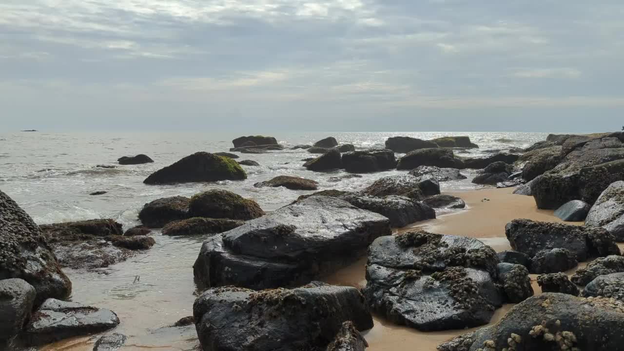 有潮汐的海滩视频素材