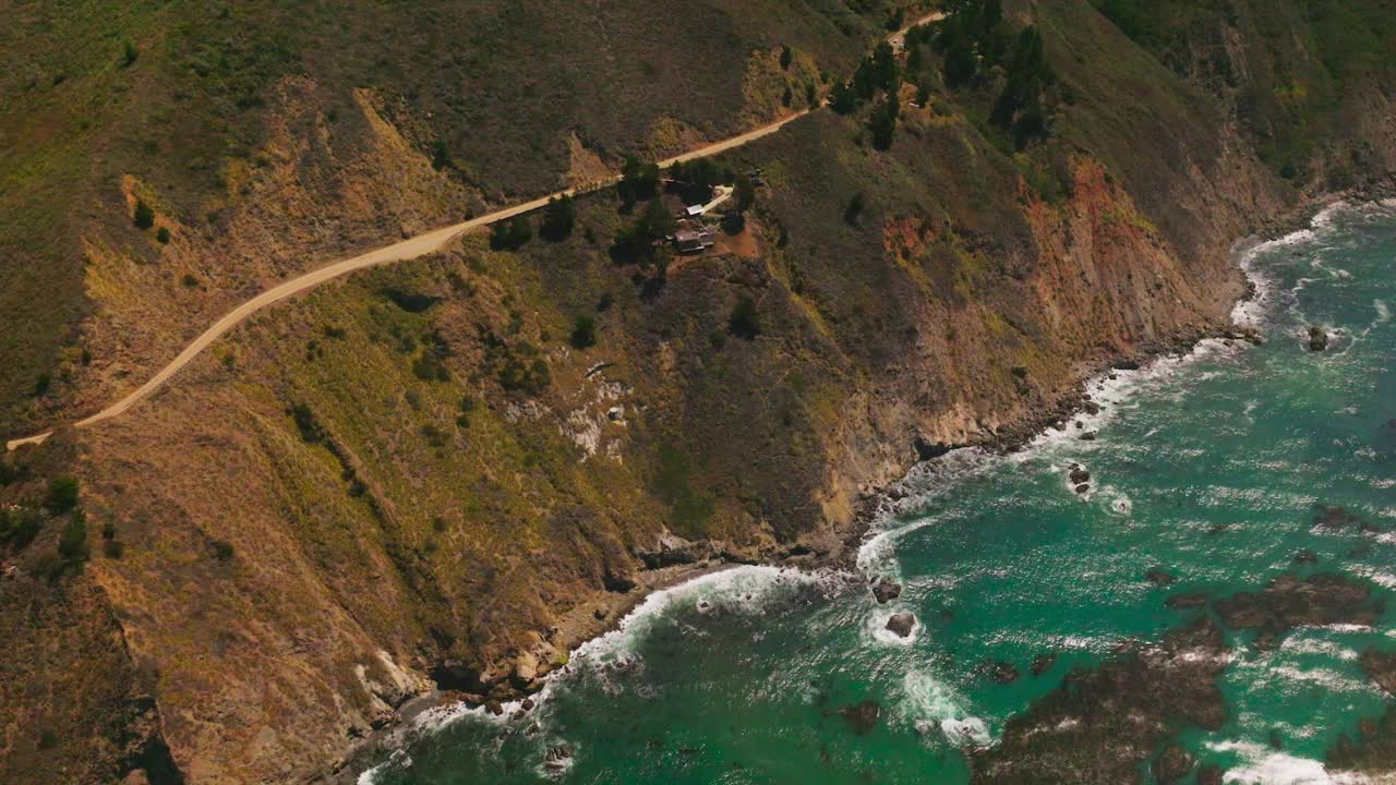 美丽的美国海滨风景。加州风景优美的天然海洋海岸线。视频素材