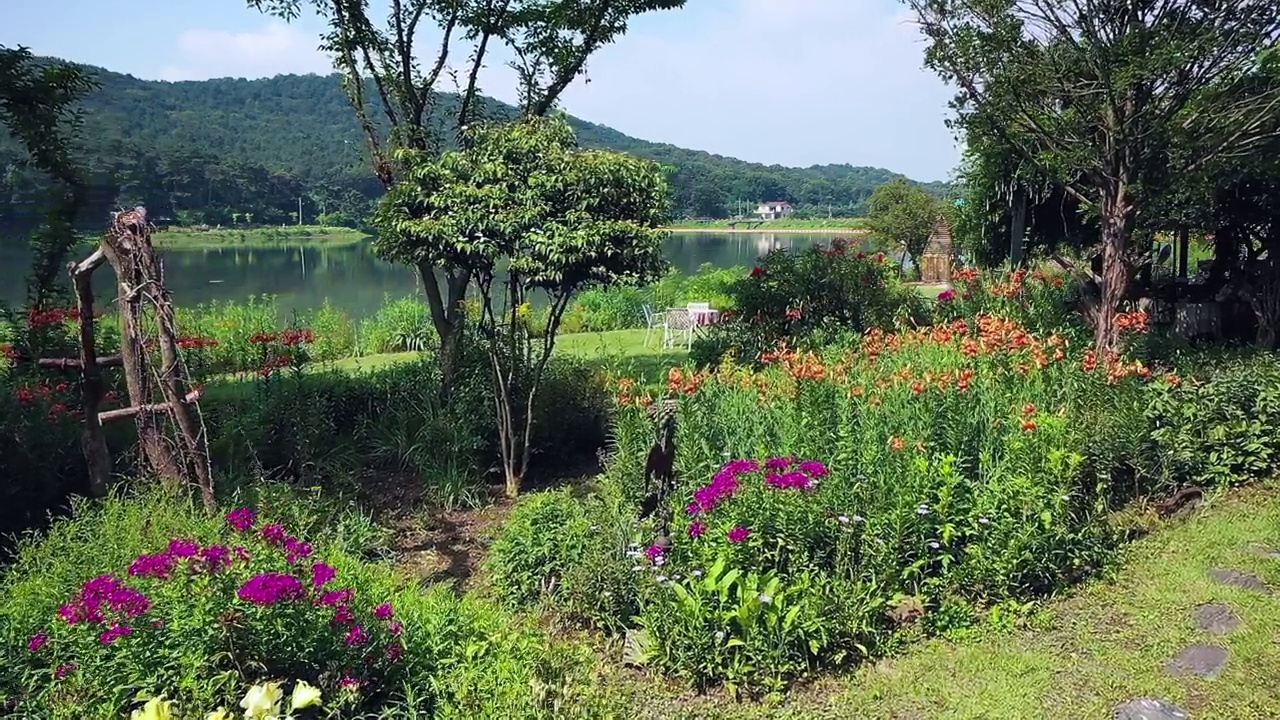 花园和湖泊/韩国视频素材