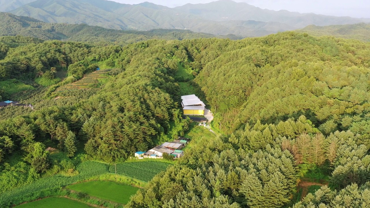 山村和房屋风景/韩国庆尚北道永州市视频素材