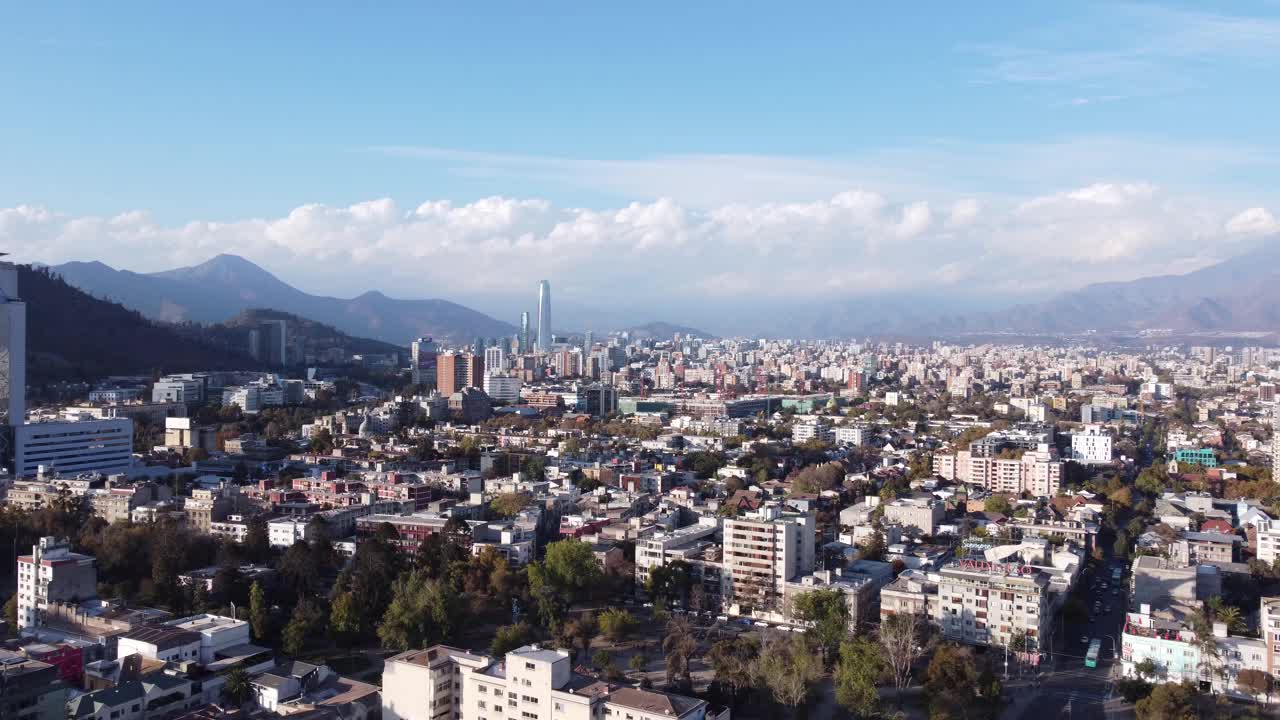 智利圣地亚哥市的无人机视图视频素材