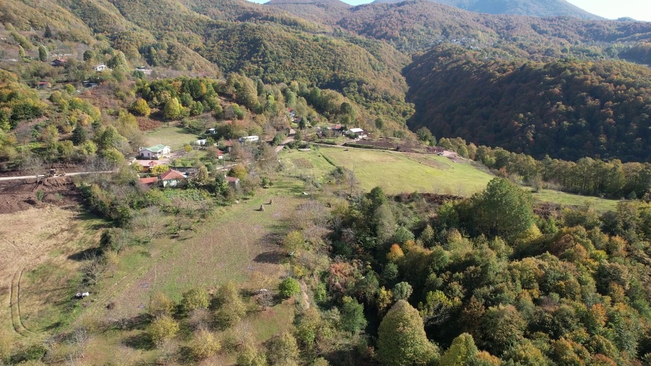 空中乡村聚落视频素材