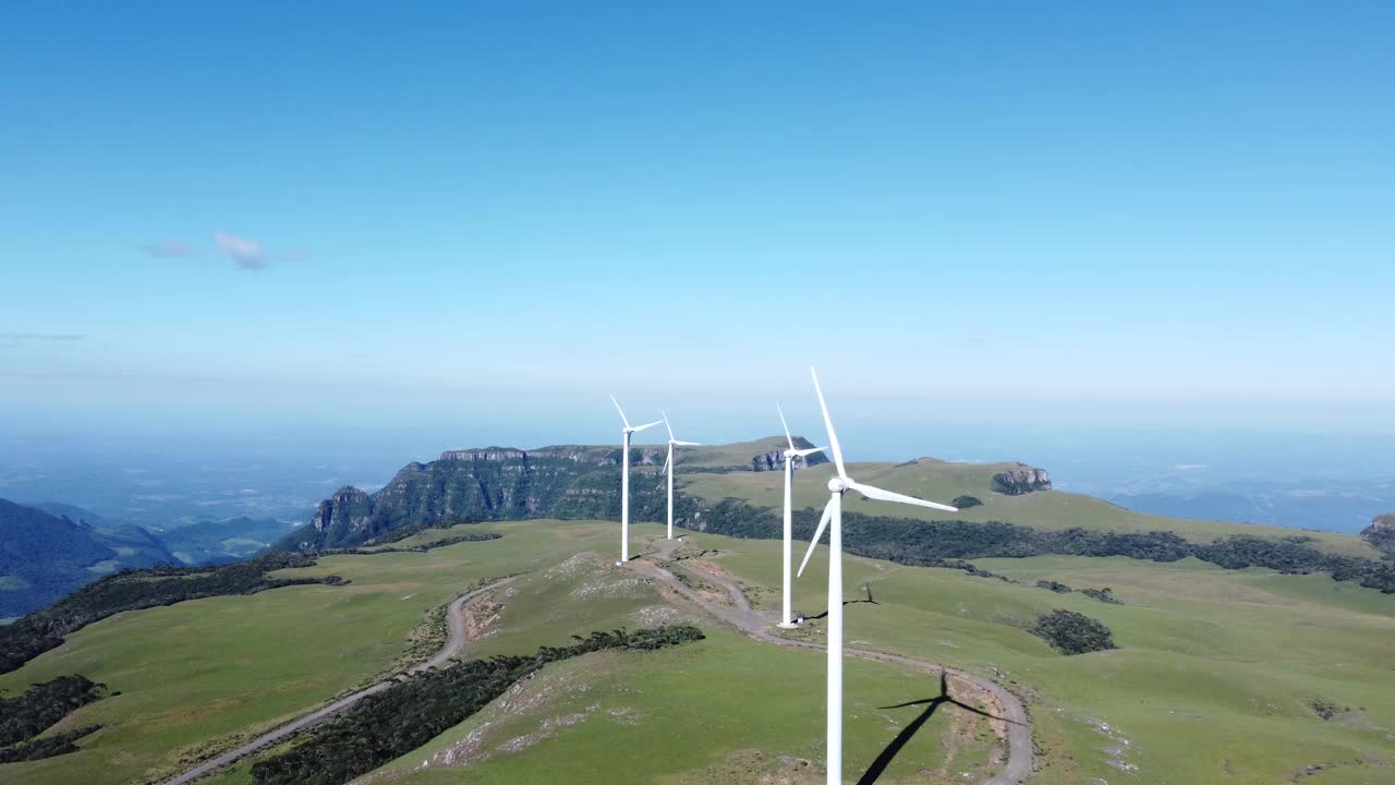 风电场鸟瞰图视频素材