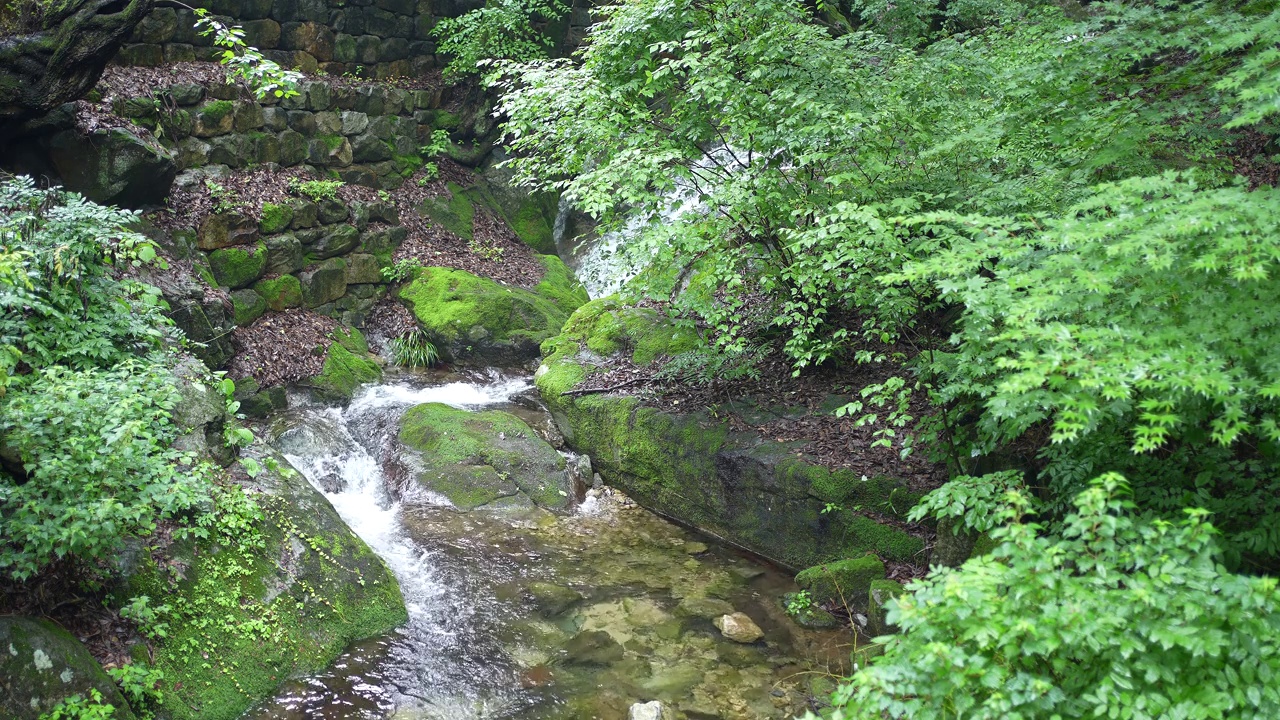 韩国忠清南道公州市嘎寺附近的嘎寺谷视频素材