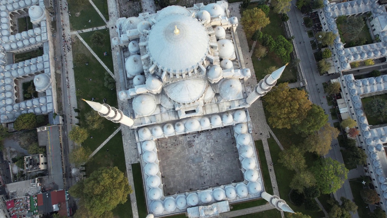 空中苏莱曼清真寺视频素材