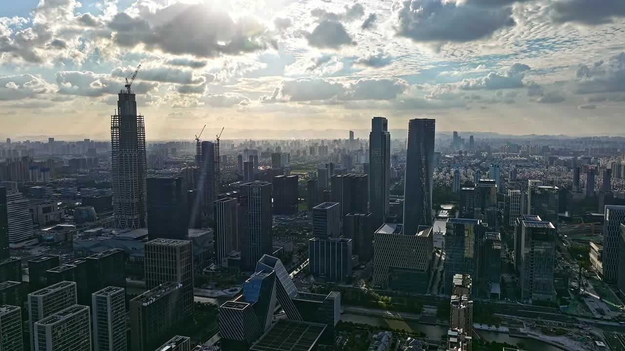 宁波城市天际线风景鸟瞰图视频素材