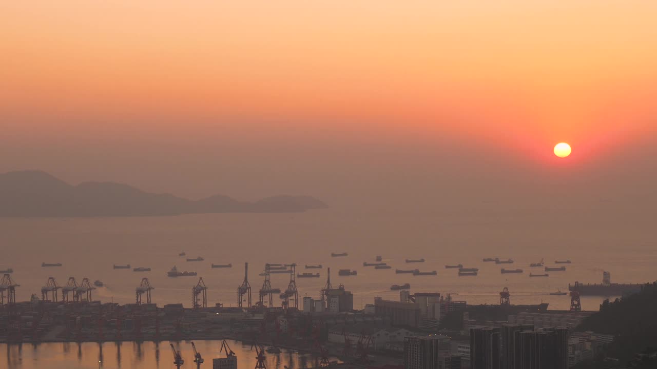 中国南方广东深圳码头景观视频素材