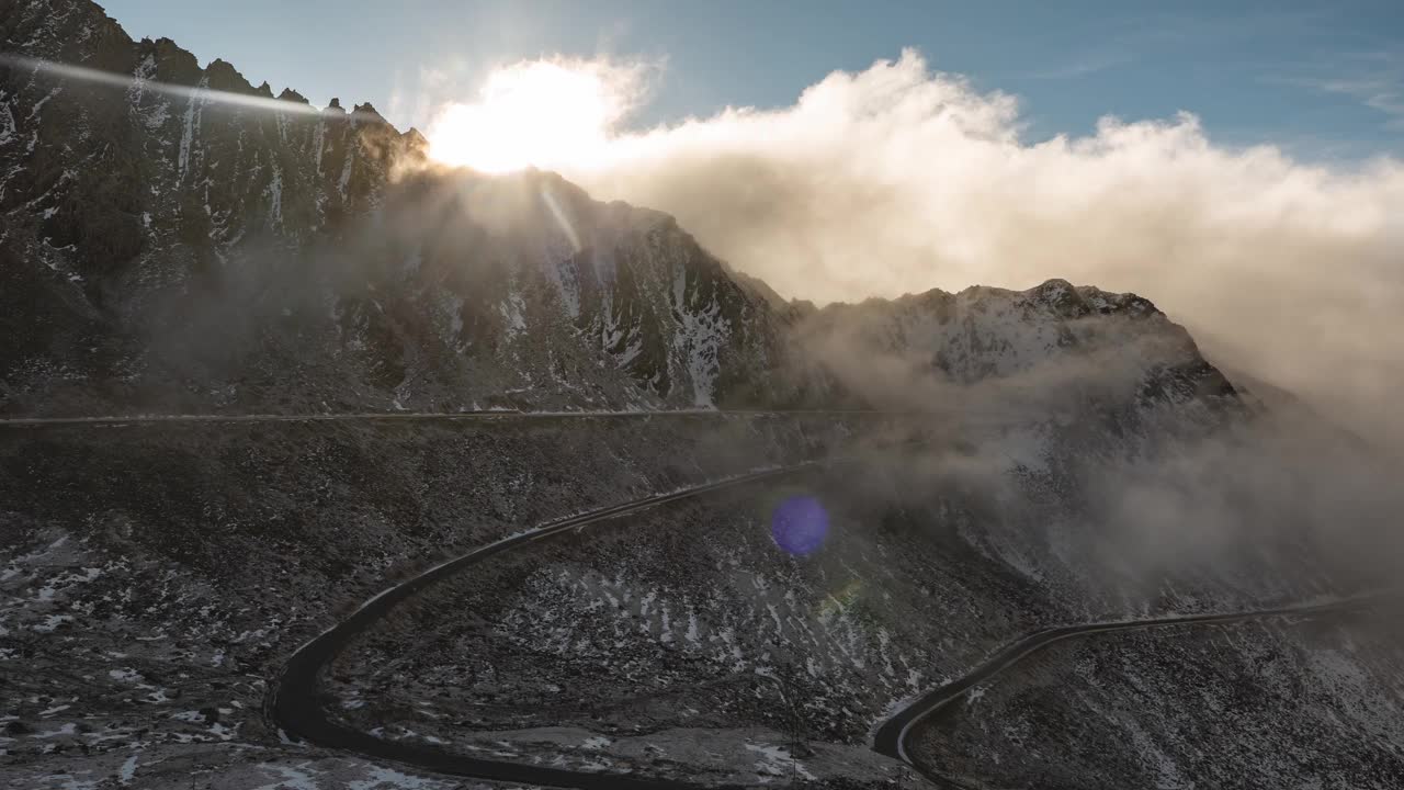 时光流逝的四川巴郎山雪山景象视频下载