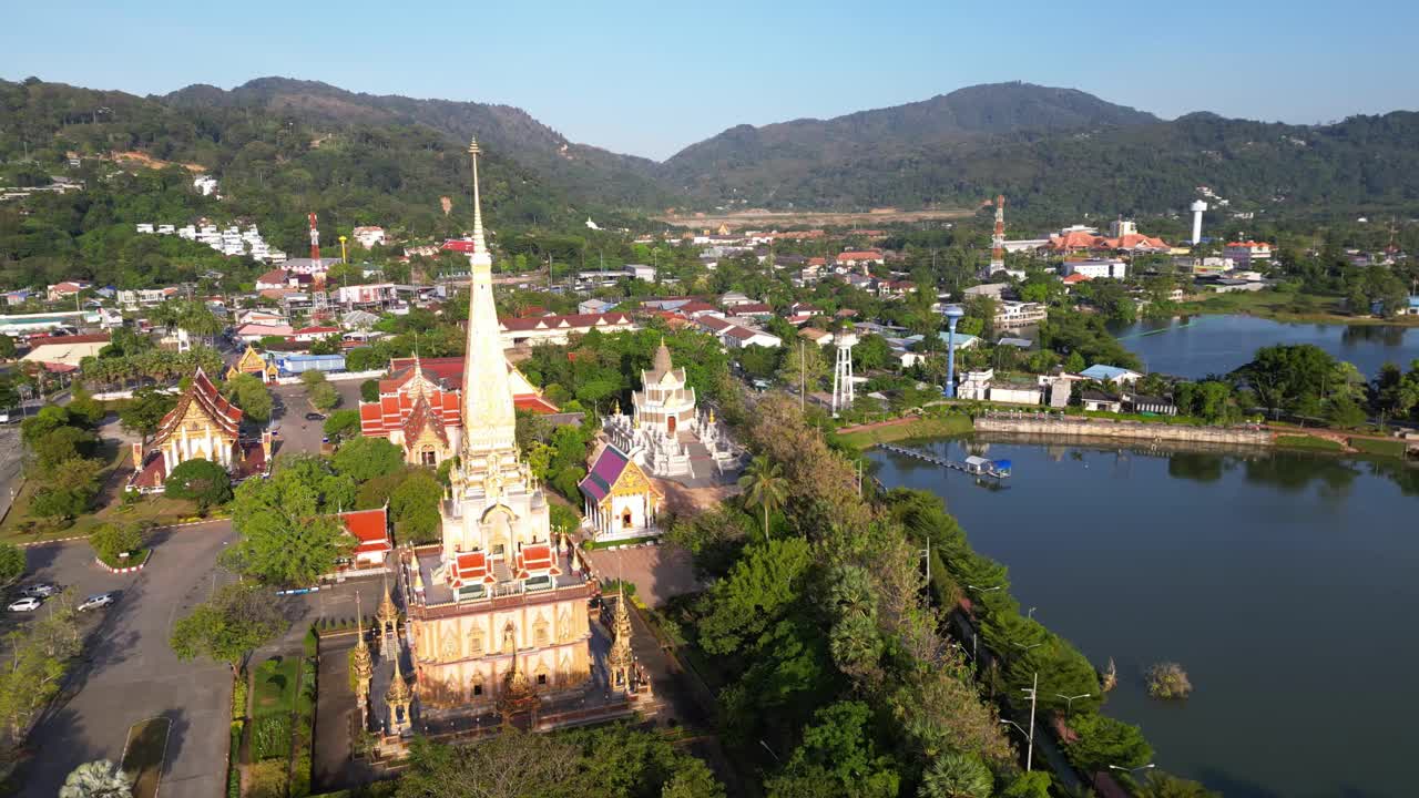 泰国普吉岛泰国佛寺查龙寺视频素材