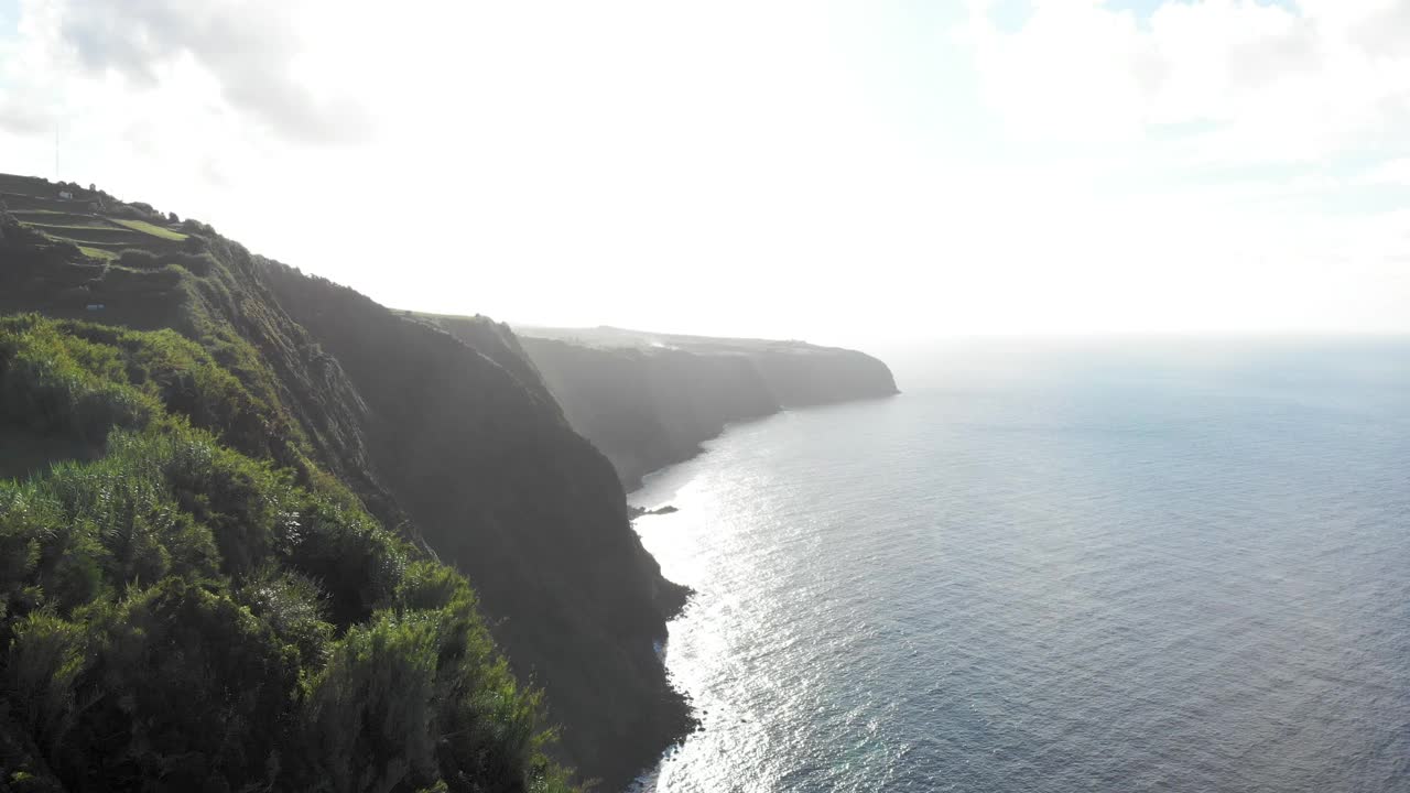 Aerial Coastline View of São Miguel Island in the Azores during Summer视频素材