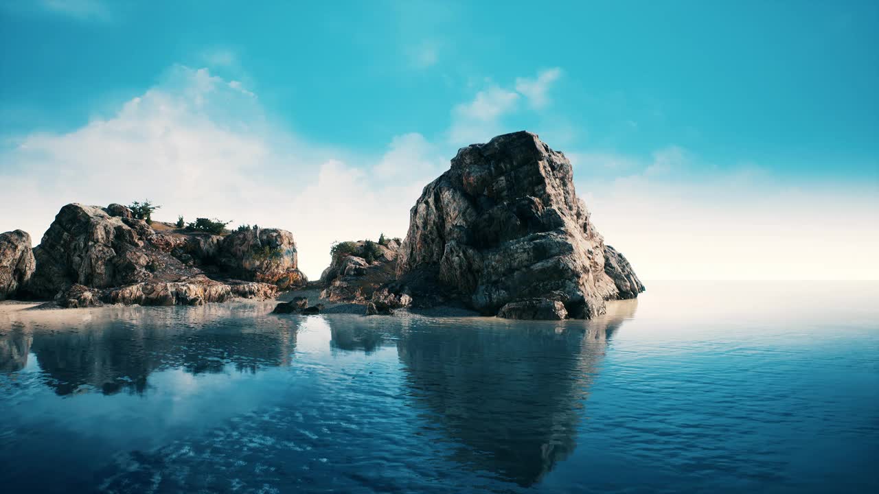 地中海岩石海岸和景观视频素材